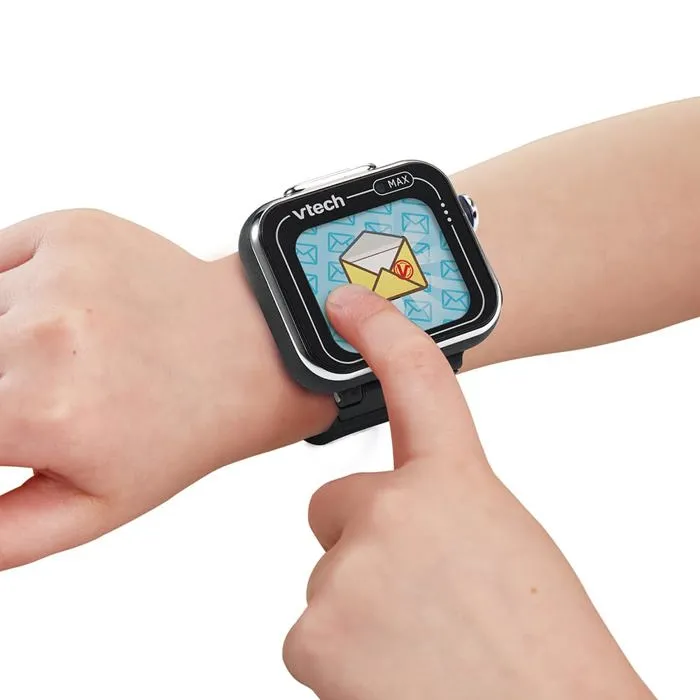 VTECH - KIDIZOOM SMARTWATCH MAX NOIRE - Montre connectée enfant pour selfies et vidéos avec écran tactile couleur - 5 à 14 ans - Version française