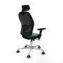 Piqueras y Crespo Chaise de Bureau avec Appui-tête Jorquera 3D086G2 Vert émeraude