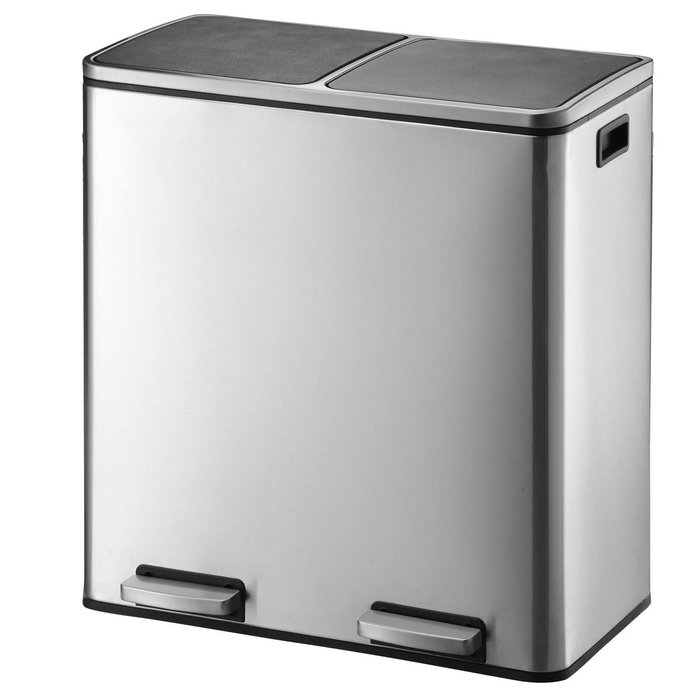 Kitchen Move Poubelle de Tri Sélectif MAJOR 60 L (2 x 30 L) en Acier Inox