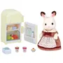 Sylvanian Families Set 5014 : Maman Lapin Chocolat avec Réfrigérateur et Accessoires - Figurine et Plus de 14 Accessoires pour Enfants Dès 3 Ans