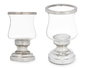 Giftdecor Porte-bougie Coupe Argentée 11x19x11 cm en Verre et Acier (Set de 6)