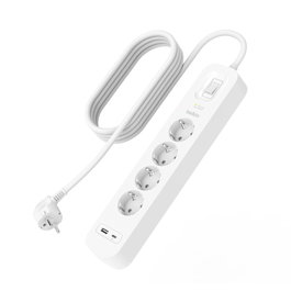 Belkin Multiprise Parasurtenseur 4 Prises avec USB-C et USB-A, 525J, 2m