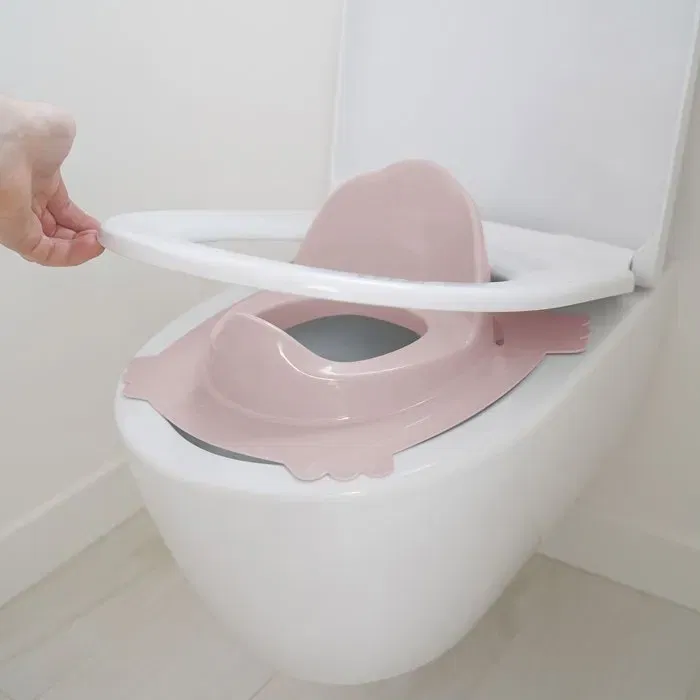 Thermobaby Réducteur de WC Luxe - Rose Poudré, Accessoire de Pot pour Enfant et Adaptateur de Siège de Toilette