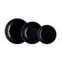 Arcopal Service de Table Zelie Black Verre Noir 12 Pièces - 4 Personnes Écologique Compatible Micro-ondes et Lave-Vaisselle