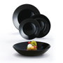 Arcopal Service de Table Zelie Black Verre Noir 12 Pièces - 4 Personnes Écologique Compatible Micro-ondes et Lave-Vaisselle