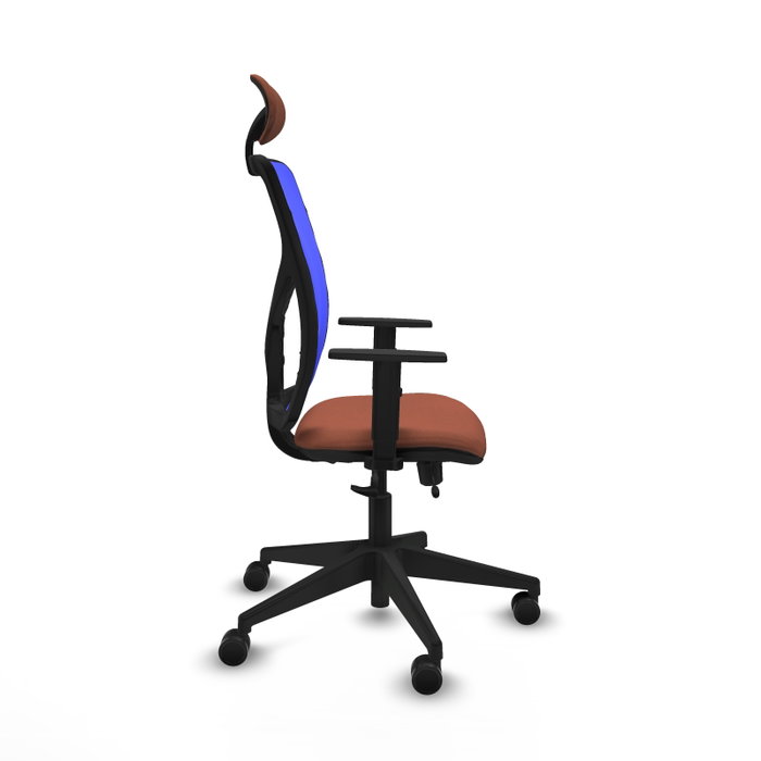 Piqueras Y Crespo Chaise de bureau Motilla, Marron/Bleu, Mécanisme Sincro/Traslack