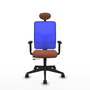 Piqueras Y Crespo Chaise de bureau Motilla, Marron/Bleu, Mécanisme Sincro/Traslack