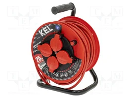 KEL Rallonge réseau H05RR-F 3G1,5mm2 25m rouge à tambour