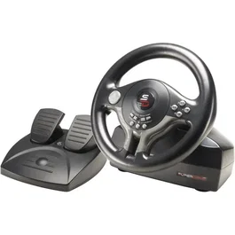 Subsonic SV250 Volant de course avec pédalier - Compatible Switch 2, Switch, PS4, Xbox Series X/S, Xbox One, PC - Palettes, vibrations, fixation par ventouses