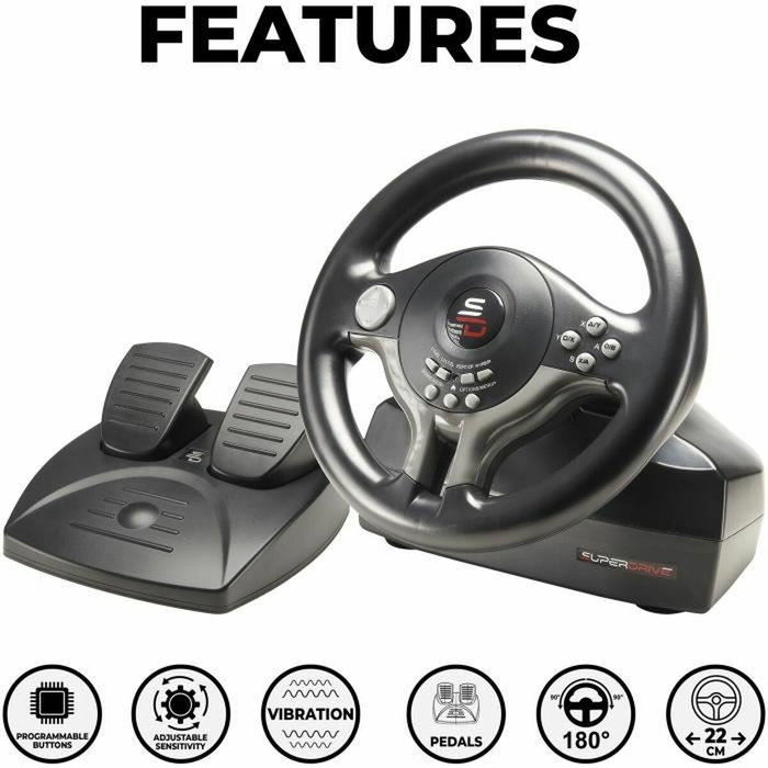 Subsonic SUPERDRIVE SV250 Volant de course avec pédalier et vibrations