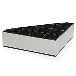 Q&Q Kade Pata escuadra plastique pour sofa ou meuble avec finition chrome 140x140 mm hauteur 40 mm