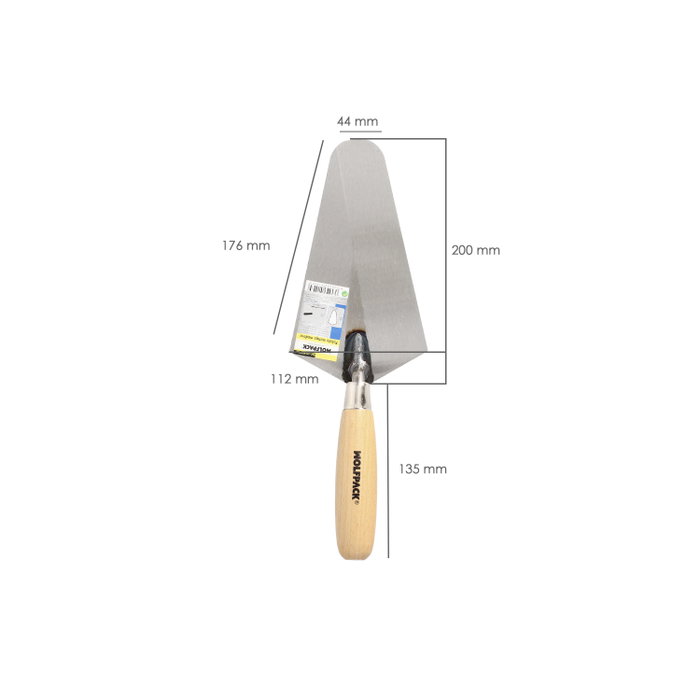 WOLFPACK LINEA PROFESIONAL Truelle Maurer 348 manche bois 200 mm