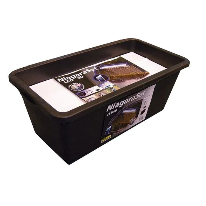 Ubbink 401379 Ensemble cascade Niagara 60 cm avec éclairage LED et pompe pour bassin de jardin