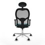 Piqueras y Crespo Chaise de Bureau avec Appui-tête 1D086N1 Turquoise