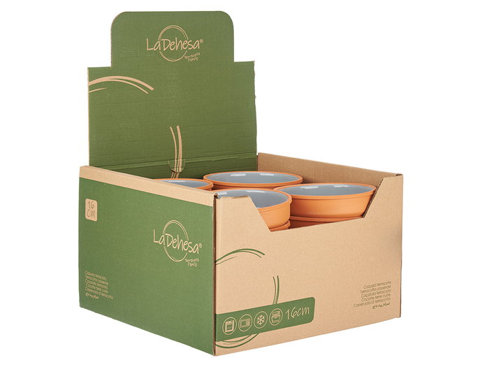 La Dehesa Cazuela en Terre Cuite Ronde 16 cm Gris Marron pour Four Micro-ondes Lave-vaisselle (Set de 20)