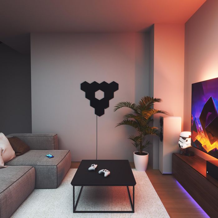Nanoleaf - Kit de Démarrage Hexagones Ultra Noir Édition Limitée 9 Panneaux - Éclairage LED RGB Intelligent avec Rythme Musical, Miroir d'Écran et Commandes Tactiles