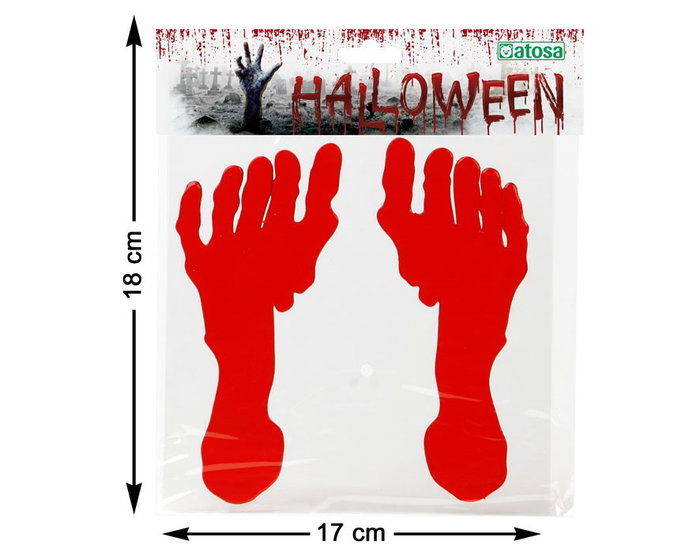 Autocollant Décoratif Halloween Pied Ensanglanté en Gel 17x18 cm - Pour Fenêtre, Sol ou Mur - Décoration Effrayante Autocollant Décoratif Halloween Pied Ensanglanté en Gel 17x18 cm - Pour Fenêtre, Sol ou Mur - Décoration Effrayante