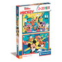 Clementoni Puzzle Disney Mickey Mouse - 2 Puzzles de 20 Pièces - Taille Complète 27 x 19 cm - Pour Enfants à Partir de 3 Ans