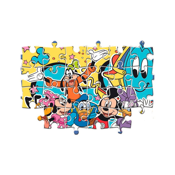 Clementoni Puzzle Disney Mickey Mouse - 2 Puzzles de 20 Pièces - Taille Complète 27 x 19 cm - Pour Enfants à Partir de 3 Ans