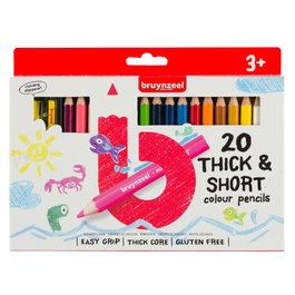 Bruynzeel Étui de 20 crayons de couleur Kids courts / épais
