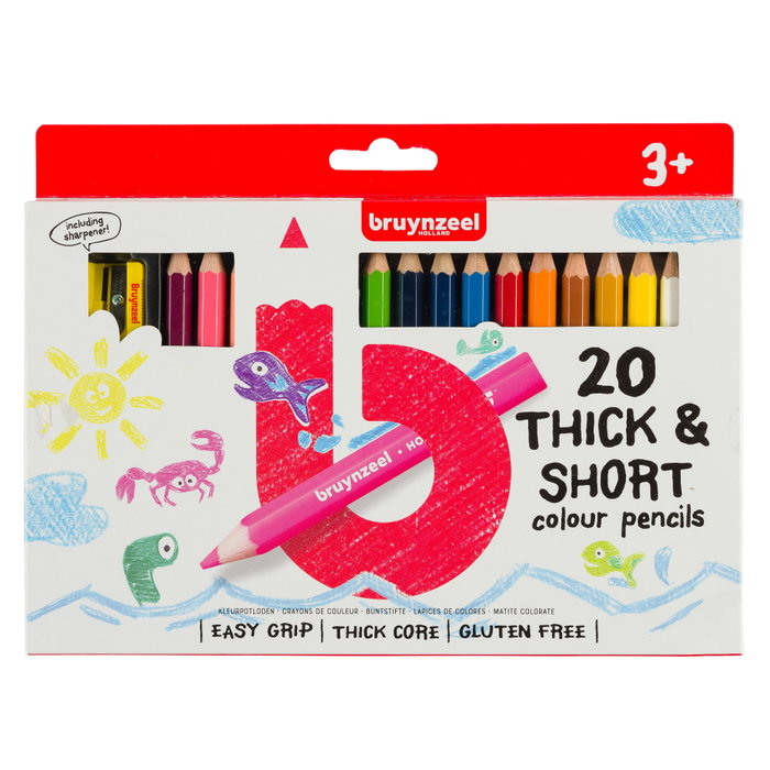 Bruynzeel Étui de 20 crayons de couleur Kids courts / épais Bruynzeel Étui de 20 crayons de couleur Kids courts / épais