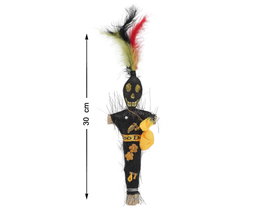 atosa Poupée Voodoo de 30 cm avec plumes, noir et jaune