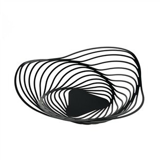 Alessi ACO01 B Trinity Centre de table en acier et résine noire, design Adam Cornish, élégant et multifonction