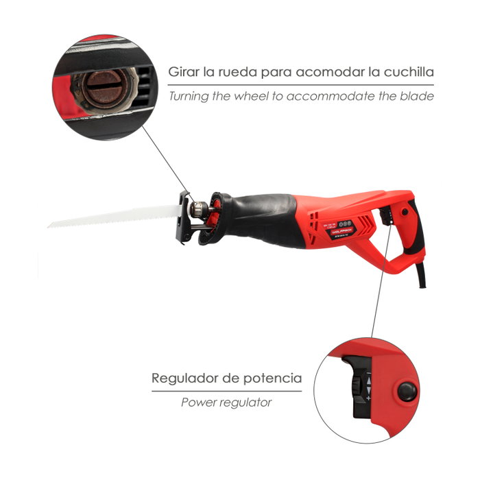 WOLFPACK LINEA PROFESIONAL Sierra de sable 900W