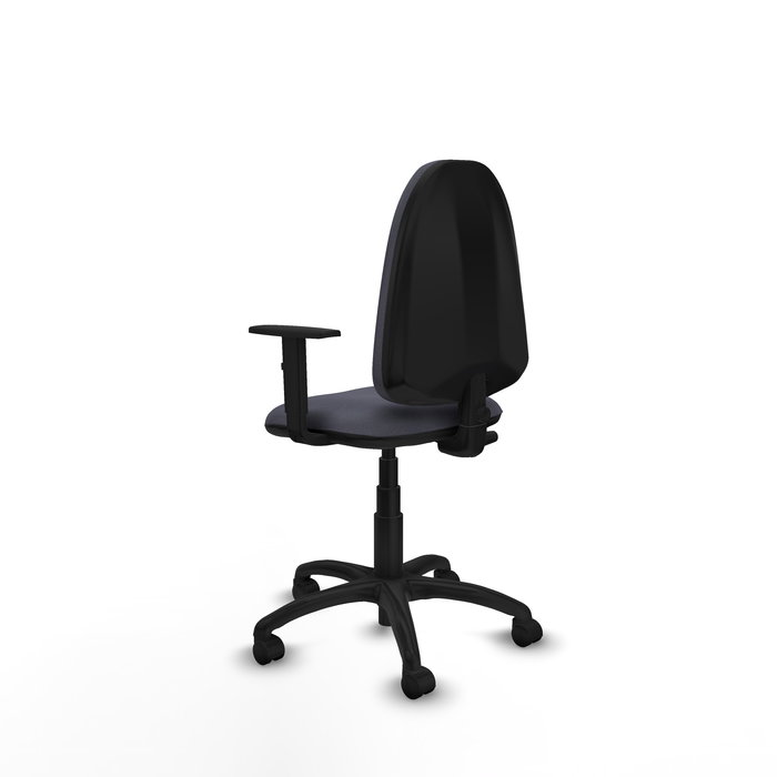 Chaise de bureau Aýna avec mécanisme de contact permanent de base, revêtue de tissu gris foncé. Équipée d'une base en polyamide noir, d'accoudoirs 1D et de roulettes en nylon de 50 mm. Chaise de bureau Aýna avec mécanisme de contact permanent de base, revêtue de tissu gris foncé. Équipée d'une base en polyamide noir, d'accoudoirs 1D et de roulettes en nylon de 50 mm.