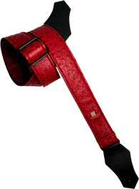 GETM Sangle pour Guitare et Basse - Imitation Peau d'Autruche Bordeaux