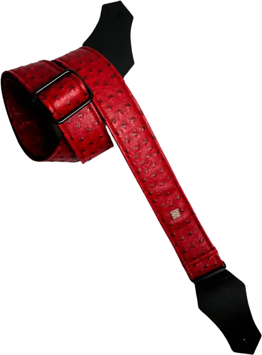 GETM Correa pour Guitare/Basse Ostrich Burgundy - Longueur Réglable Jusqu'à 165 cm, Simili Cuir GETM Correa pour Guitare/Basse Ostrich Burgundy - Longueur Réglable Jusqu'à 165 cm, Simili Cuir