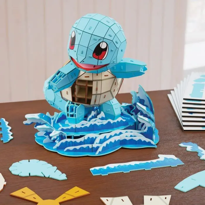 Spinmaster - Puzzle 3D 4D Build Carapuce Pokémon - Maquette à Construire - 180 Pièces - 24 cm - À Partir de 12 Ans