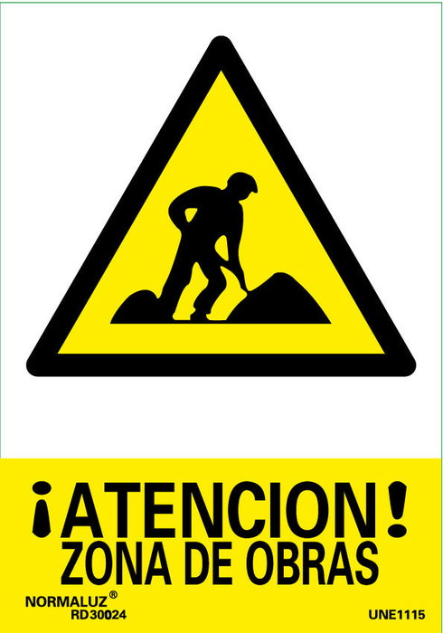Panneau luminescent ATENCION ZONA OBRAS 21x30 RD30024 Panneau luminescent ATENCION ZONA OBRAS 21x30 RD30024