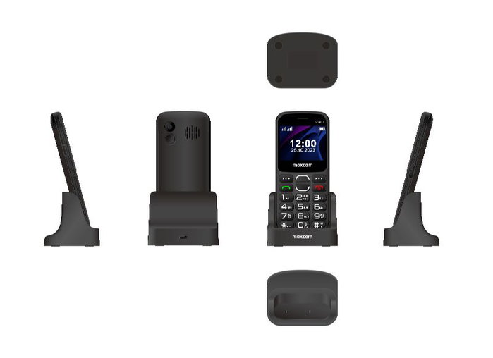 MAXCOM Téléphone mobile senior 4G avec base de chargement