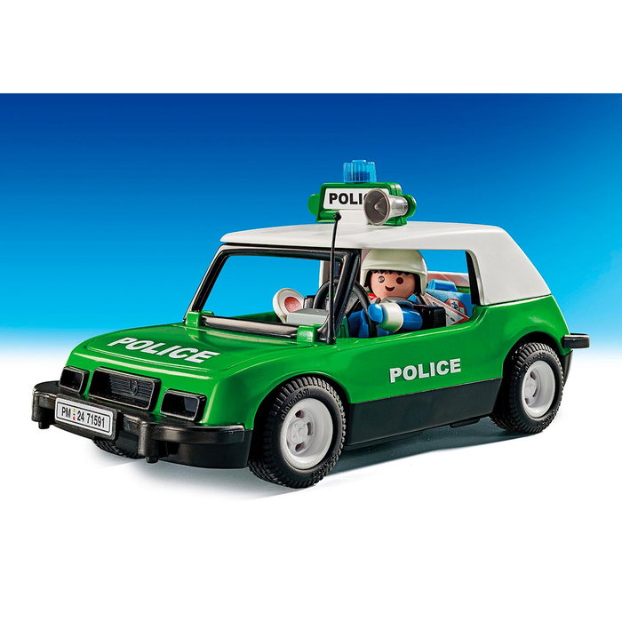 Playmobil - Voiture de Police Classique - Set d'Anniversaire 50 Ans - Réédition du Modèle 3215 de 1977 - Jouet avec Figurines - Référence 71591