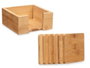 Kinvara Lot de 6 dessous-de-verre en bambou avec support, 12 x 6 x 12 cm (Set de 12)