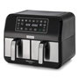 Kenwood Airfryer HFM20.000MB Friteuse à air chaud kHealthy Twin, 2x4L, noir et argent - Modèle HFM20.000MB