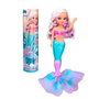 Famosa - Nancy Magic Colour Mermaid - Nac86000 - Poupée sirène avec changement de couleur au contact de l'eau - Cheveux blonds avec mèches violettes