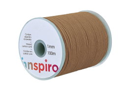 Innspiro Cordon en coton ciré fin pêche 1,0 mm 100 m