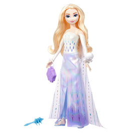 Mattel Disney Frozen Elsa - Boîte à Surprises Spin & Reveal HTG25 - Figurine et Accessoires avec Décors - Version Multilingue - Pour Enfants 3 Ans et Plus