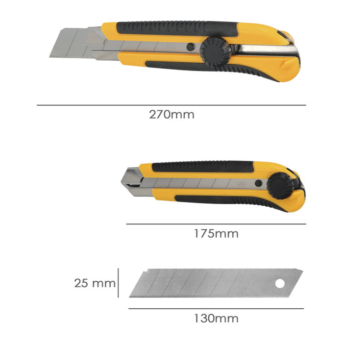 WOLFPACK LINEA PROFESIONAL Cutter Large Professionnel Lame Acier SK5 25mm WOLFPACK LINEA PROFESIONAL Cutter Large Professionnel Lame Acier SK5 25mm