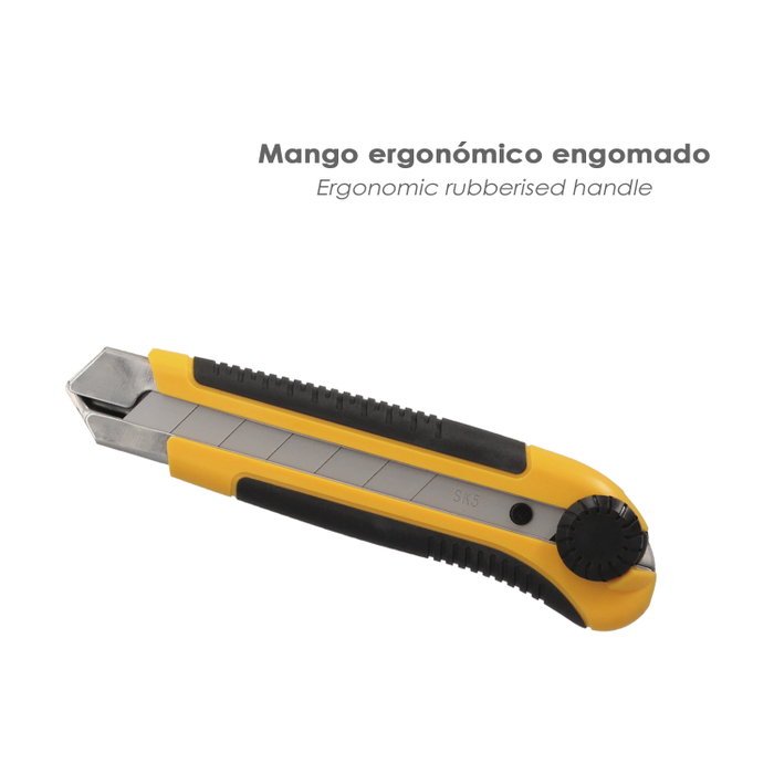 WOLFPACK LINEA PROFESIONAL Cutter Large Professionnel Lame Acier SK5 25mm WOLFPACK LINEA PROFESIONAL Cutter Large Professionnel Lame Acier SK5 25mm