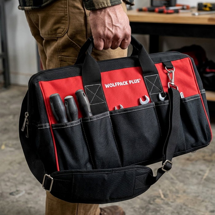 WOLFPACK LINEA PROFESIONAL Sacoche à outils polyvalente en nylon 29x47x23cm WOLFPACK LINEA PROFESIONAL Sacoche à outils polyvalente en nylon 29x47x23cm