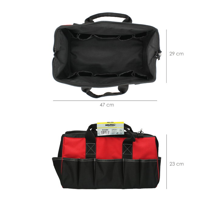 WOLFPACK LINEA PROFESIONAL Sacoche à outils polyvalente en nylon 29x47x23cm WOLFPACK LINEA PROFESIONAL Sacoche à outils polyvalente en nylon 29x47x23cm