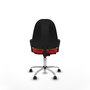 PIQUERAS Y CRESPO Chaise de bureau Algarra, similicuir rouge, piètement chromé