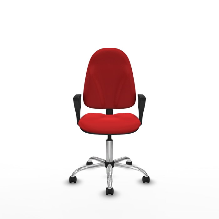 PIQUERAS Y CRESPO Chaise de bureau Algarra, similicuir rouge, piètement chromé