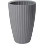 Garden ID Fancy - Pot de fleurs éco-responsable - 40 x 58 cm - Gris clair - Pour jardin, balcon ou intérieur - Résiste de -30°C à +70°C