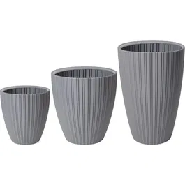 Garden ID Fancy - Pot de fleurs éco-responsable - 40 x 58 cm - Gris clair - Pour jardin, balcon ou intérieur - Résiste de -30°C à +70°C