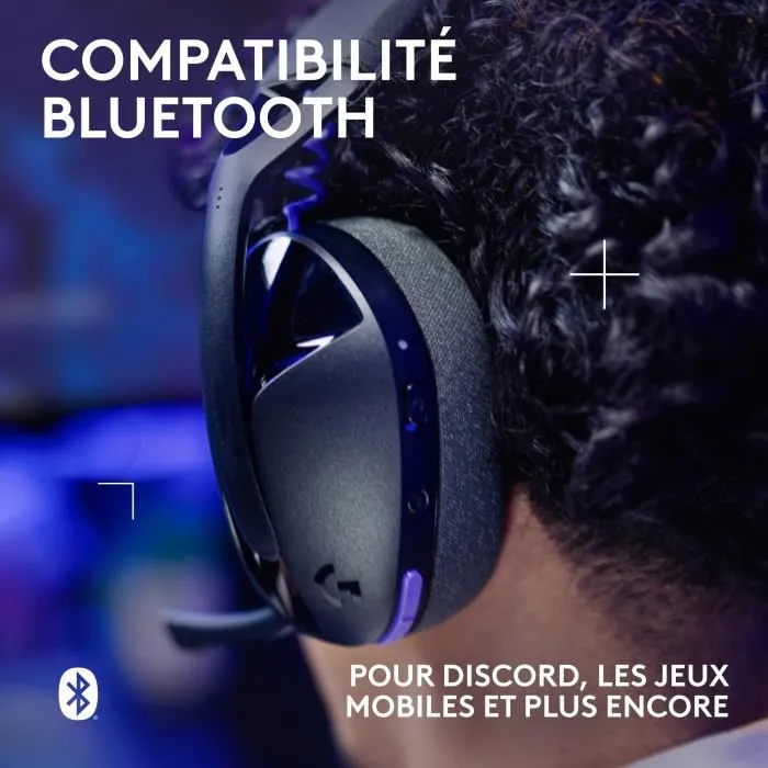 Logitech G Casque Gamer sans fil G321 LIGHTSPEED - Bluetooth, micro Flip-Up, 20h autonomie, 210g - Noir