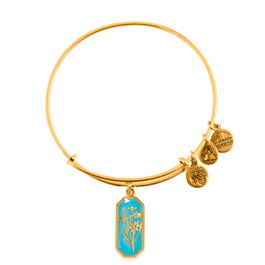 Alex And Ani Bracelet Joncs Doré avec Finition Vieillie